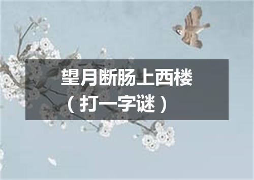 望月断肠上西楼（打一字谜）
