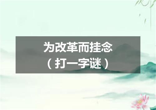 为改革而挂念（打一字谜）