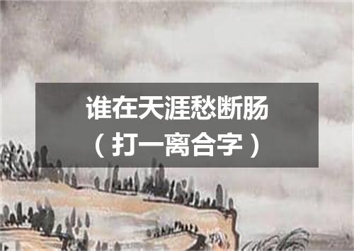 谁在天涯愁断肠（打一离合字）