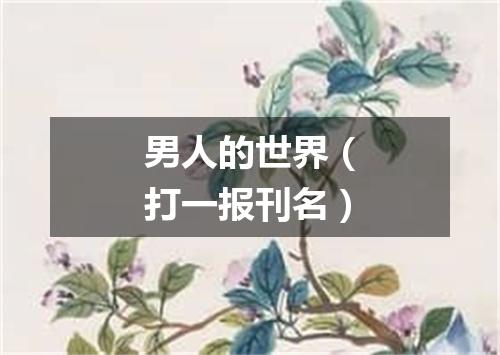 男人的世界（打一报刊名）