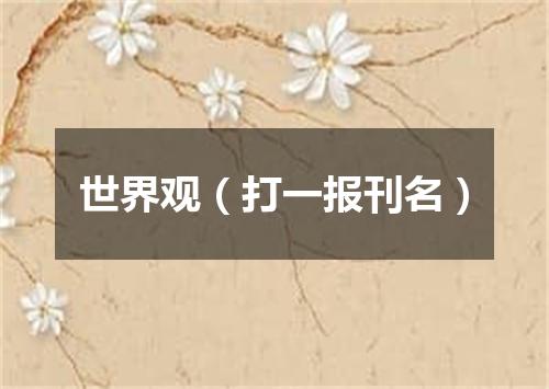 世界观（打一报刊名）