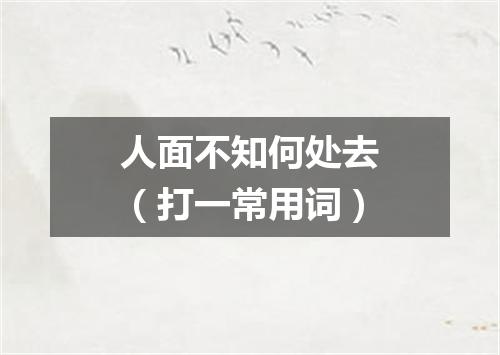 人面不知何处去（打一常用词）
