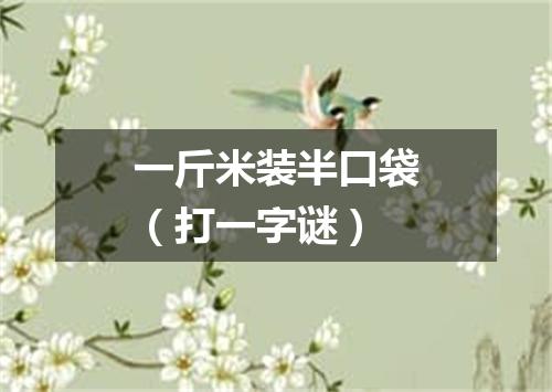 一斤米装半口袋（打一字谜）