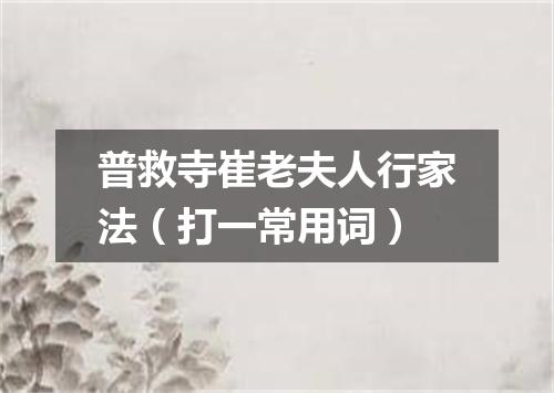 普救寺崔老夫人行家法（打一常用词）