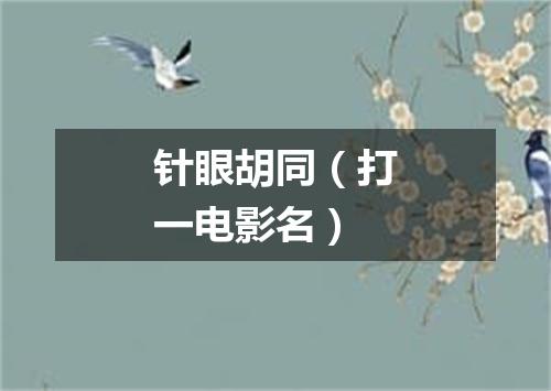 针眼胡同（打一电影名）