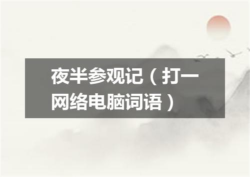 夜半参观记（打一网络电脑词语）