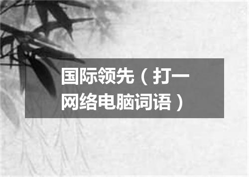 国际领先（打一网络电脑词语）