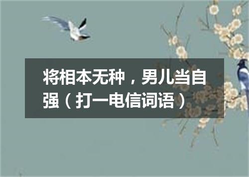 将相本无种，男儿当自强（打一电信词语）