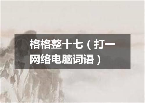 格格整十七（打一网络电脑词语）