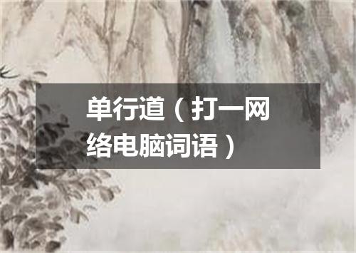 单行道（打一网络电脑词语）