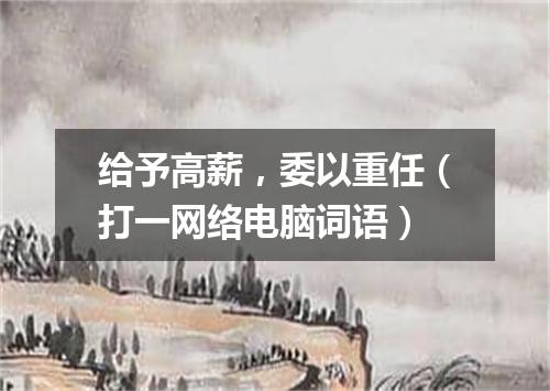 给予高薪，委以重任（打一网络电脑词语）
