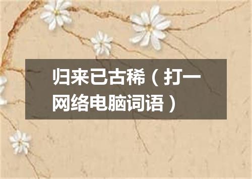 归来已古稀（打一网络电脑词语）