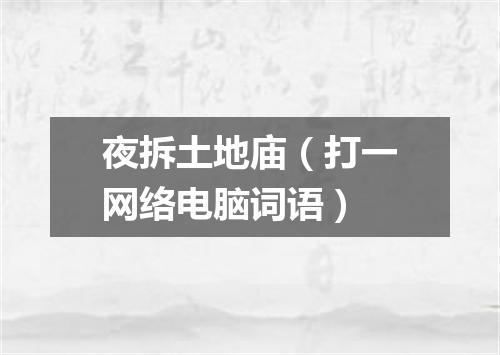 夜拆土地庙（打一网络电脑词语）