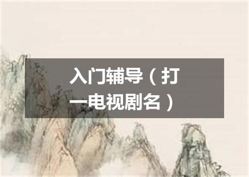 入门辅导（打一电视剧名）