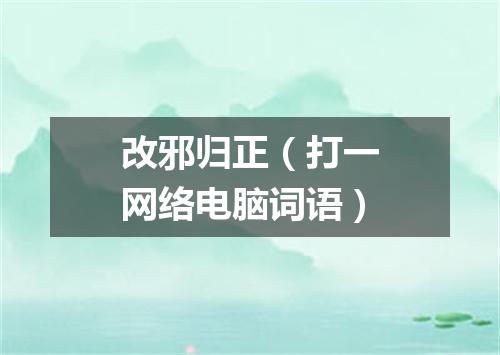 改邪归正（打一网络电脑词语）