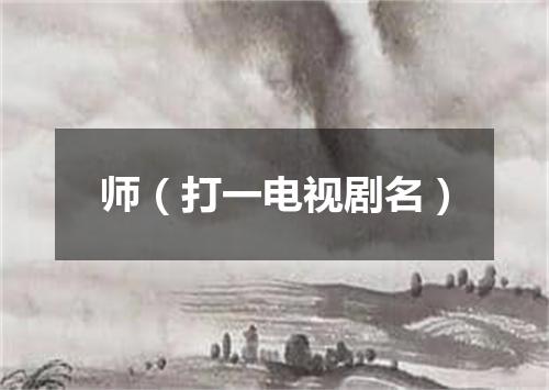 师（打一电视剧名）