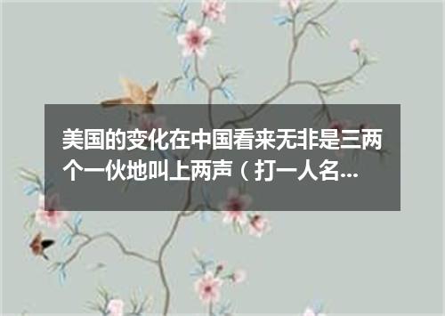 美国的变化在中国看来无非是三两个一伙地叫上两声（打一人名）