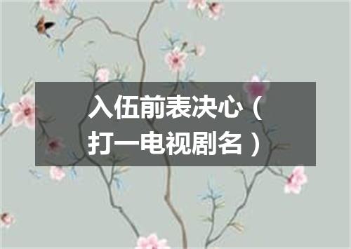 入伍前表决心（打一电视剧名）