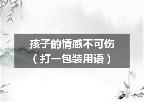 孩子的情感不可伤（打一包装用语）