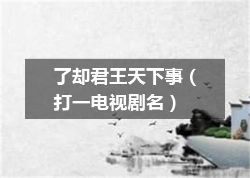 了却君王天下事（打一电视剧名）