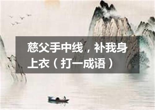 慈父手中线，补我身上衣（打一成语）
