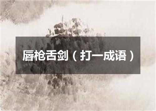 唇枪舌剑（打一成语）