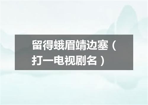 留得蛾眉靖边塞（打一电视剧名）