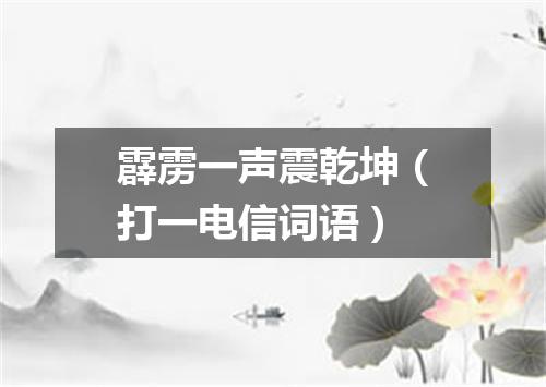 霹雳一声震乾坤（打一电信词语）