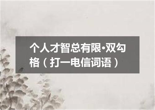 个人才智总有限·双勾格（打一电信词语）