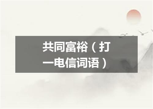共同富裕（打一电信词语）