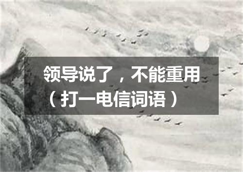 领导说了，不能重用（打一电信词语）
