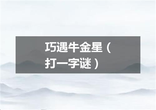 巧遇牛金星（打一字谜）