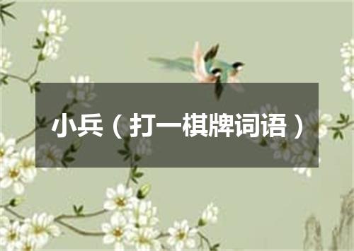 小兵（打一棋牌词语）