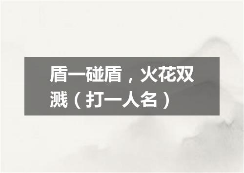 盾一碰盾，火花双溅（打一人名）