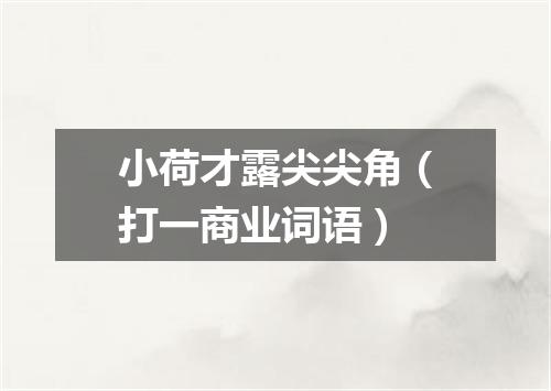 小荷才露尖尖角（打一商业词语）