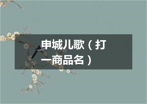 申城儿歌（打一商品名）