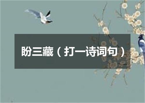 盼三藏（打一诗词句）