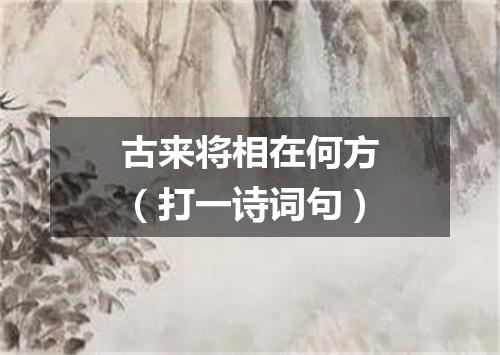 古来将相在何方（打一诗词句）