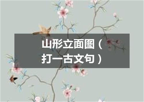 山形立面图（打一古文句）