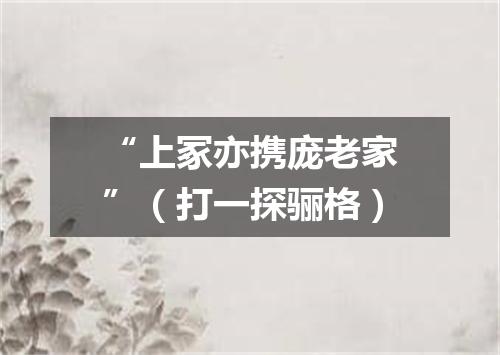 “上冢亦携庞老家”（打一探骊格）