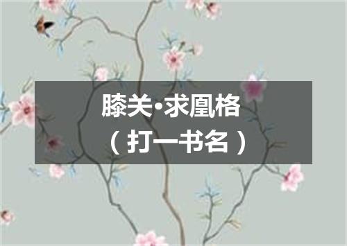 膝关·求凰格（打一书名）