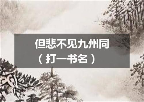 但悲不见九州同（打一书名）