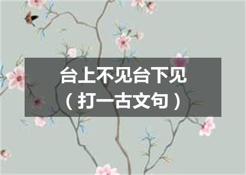 台上不见台下见（打一古文句）