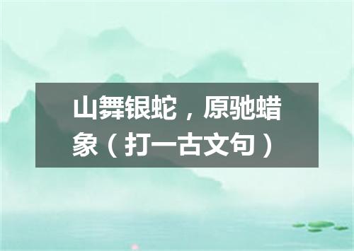 山舞银蛇，原驰蜡象（打一古文句）