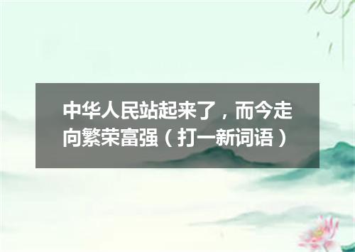中华人民站起来了，而今走向繁荣富强（打一新词语）