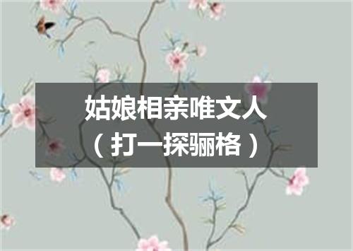 姑娘相亲唯文人（打一探骊格）