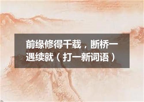 前缘修得千载，断桥一遇续就（打一新词语）