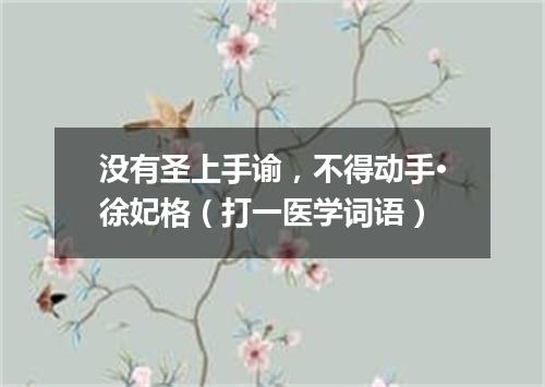 没有圣上手谕，不得动手·徐妃格（打一医学词语）