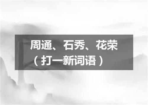 周通、石秀、花荣（打一新词语）