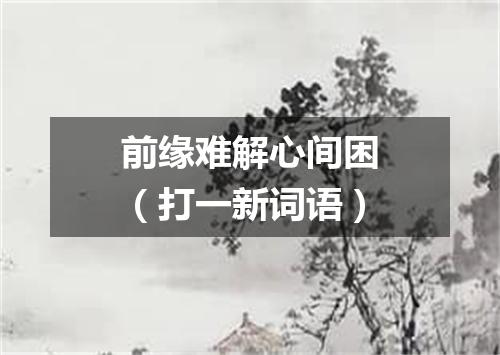 前缘难解心间困（打一新词语）